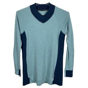 Smartwool Merino Wool 250 Tunic Sweater Womens M Blue Outdoor Mid Layer Stretch